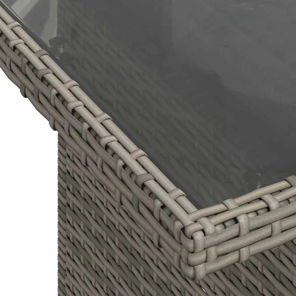 Kerti Kanapé Szett 9 pcs Szürke Mű rattan, porszórt acél