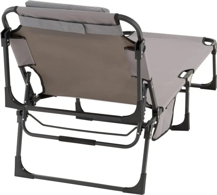 Összecsukható nyugágy  poliészter 182 x 60 x 30 cm szürke