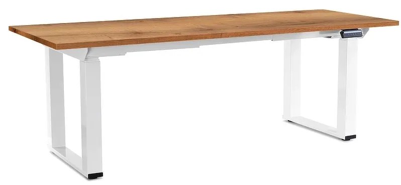 OfficeTech Strong állítható magasságú asztal 200 x 80 cm, fehér alap, arany tölgy