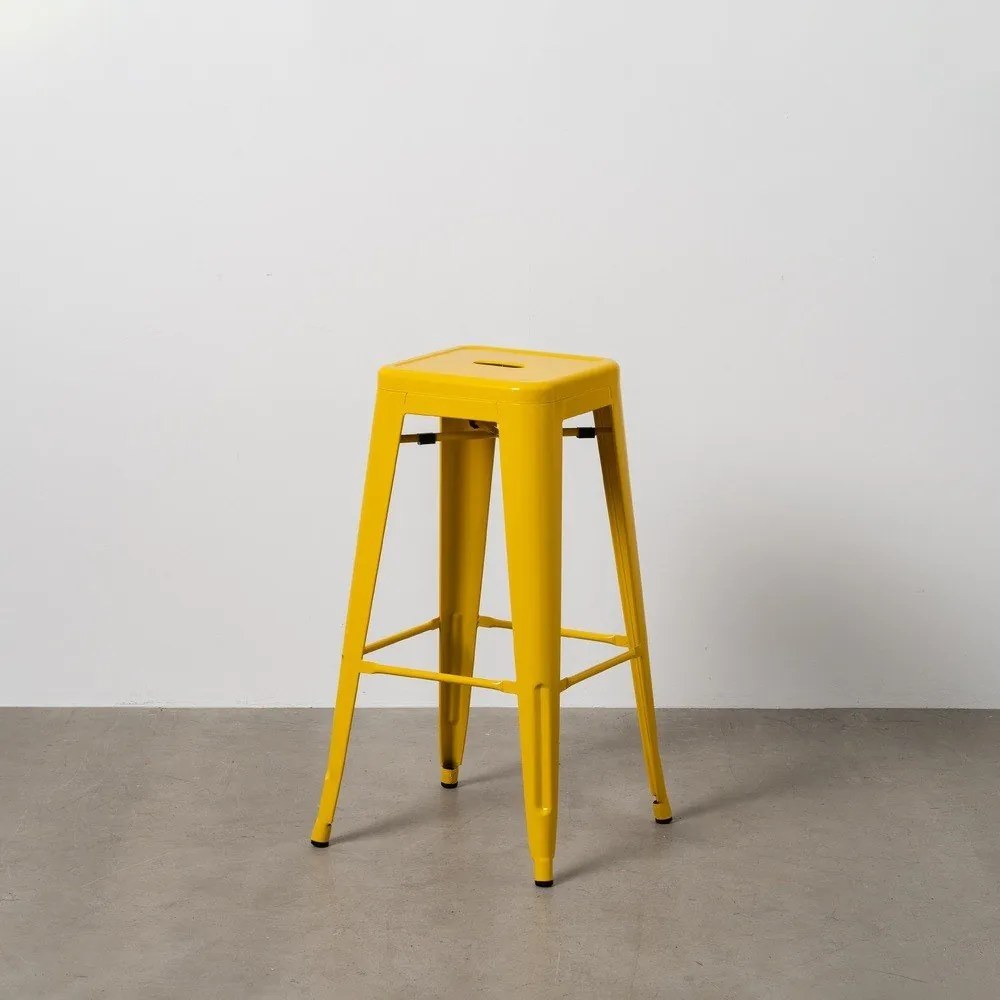 Sárga fém bárszék szett 2 db-os (ülésmagasság 76,5 cm) – Ixia