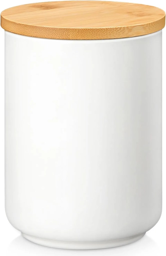 Malacasa Porcelán kávétartó, kávéscsésze bambusz fedéllel