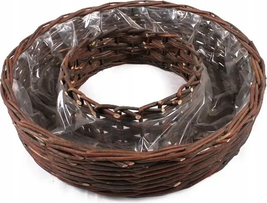 Kerek Fonott Kosár Lyukkal 50x50x11h cm TZ083.F