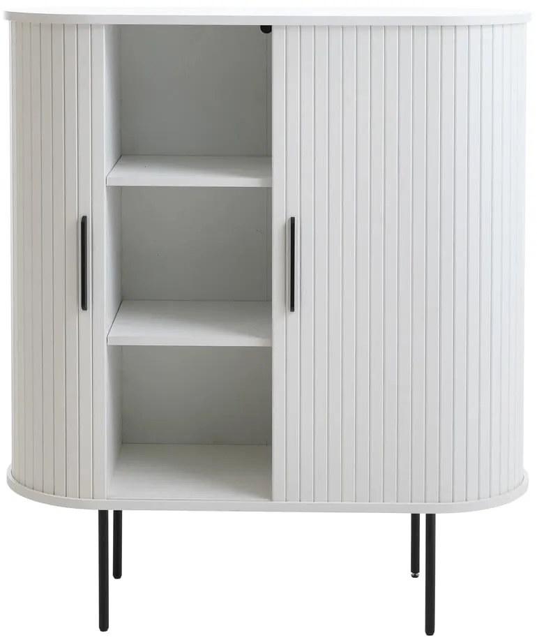 Fehér szekrény tolóajtóval 100x118x40 cm Nola – Unique Furniture