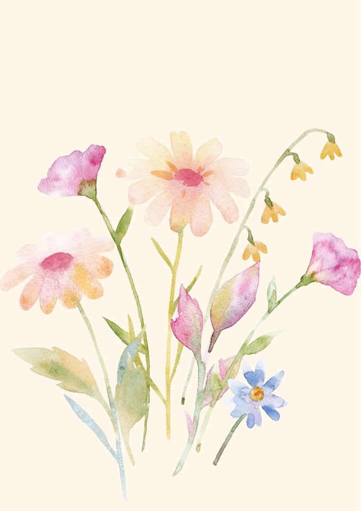 Fém poszter Fali dekoráció Színes virágok csokor