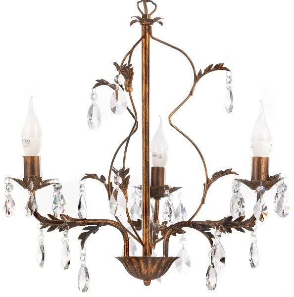 ONLI - Csillár láncon TERESA 3xE14/6W/230V bronz