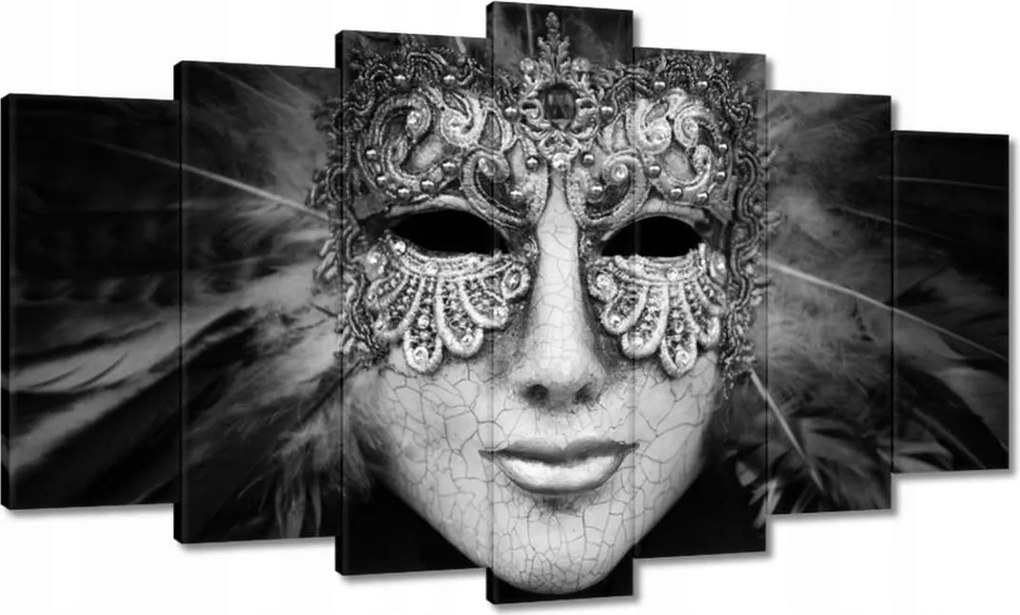 Vászonkép 140x80 Velencei maszk szürke