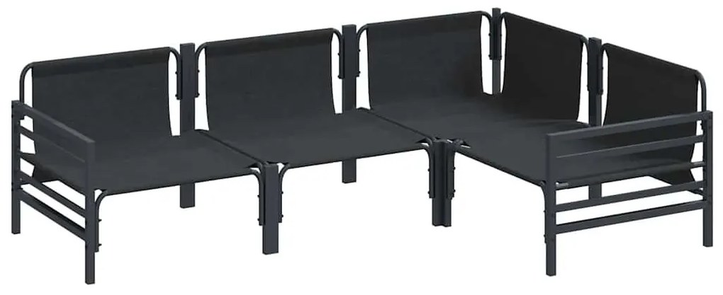 Kerti Kanapé Szett párnával 4 pcs Antracit Acél