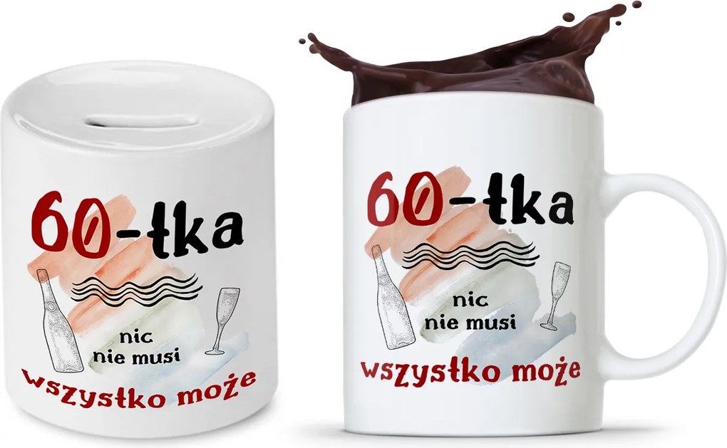 Születésnapra 60 60-es 60-as Persely Szett fényképes nyomott mintás bögre