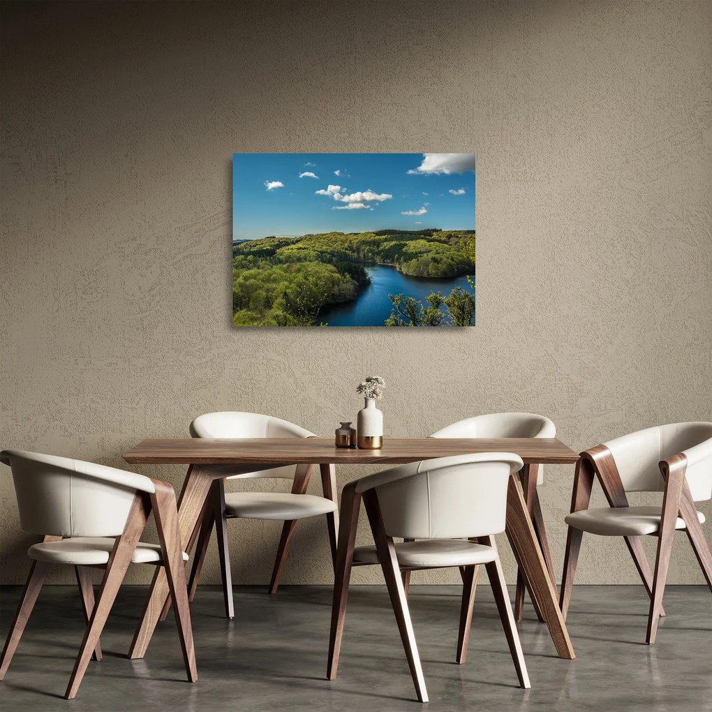 Kép - Tó az erdőben (üvegen) (70x50 cm)