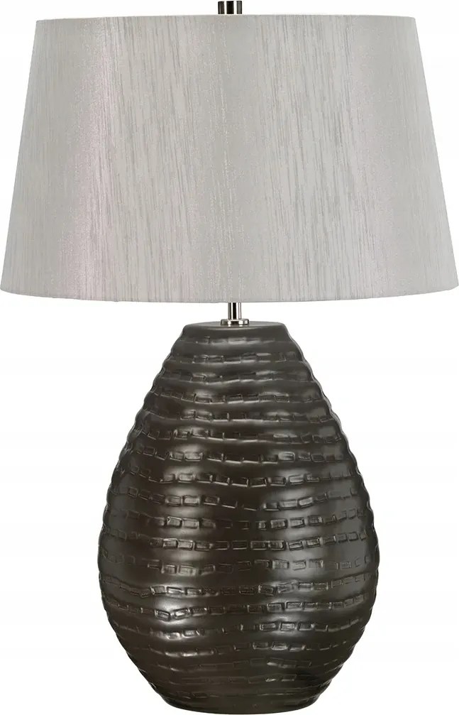 Kerámia asztali lámpa szürke-ezüst lámpaernyővel nappaliba 66 cm Elstead