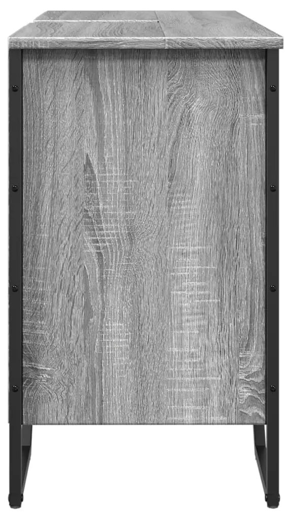 szürke sonoma szerelt fa fürdőszobai mosdószekrény 91x35x60 cm