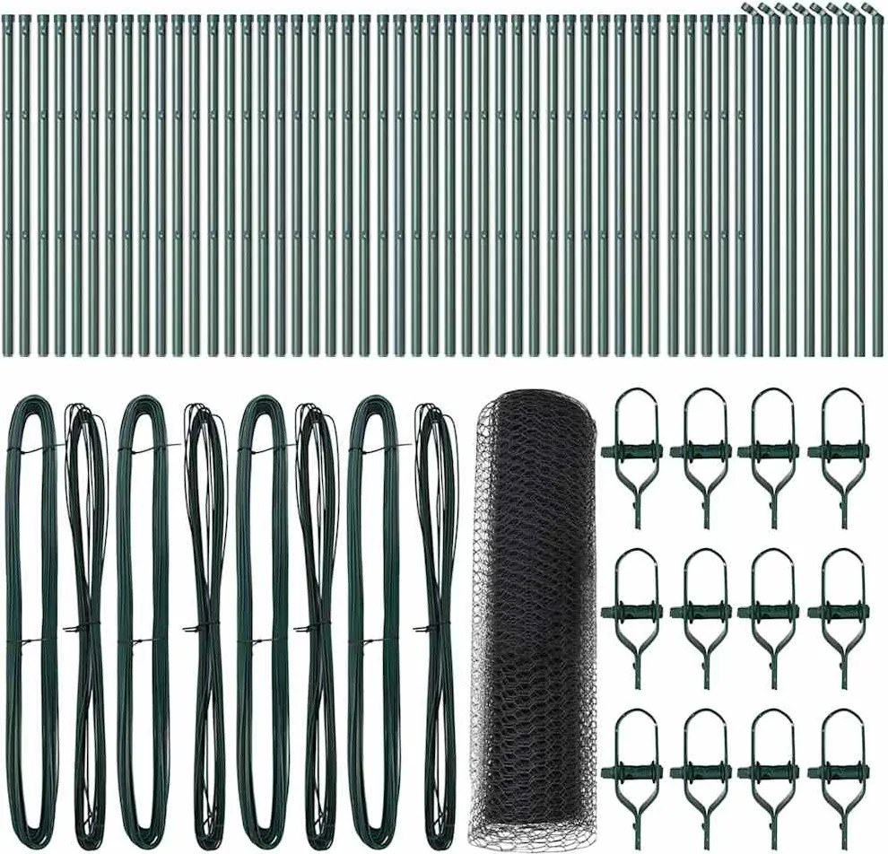 vidaXL Kerítésoszlop Szürke 100 x 0,8 m (13 mm háló) Acél és PVC