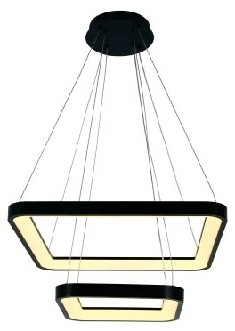 Brilagi - FALCON SLIM LED, dimmelhető kábellel függesztett csillár 78W/230V 50x50 cm fekete + távirányító