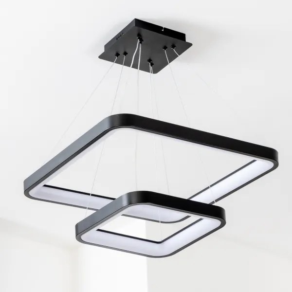 Brilagi - Fényerőszabályozható kábeles függeszték FALCON SLIM LED/78W/230V 50x50 cm fekete + távirányító