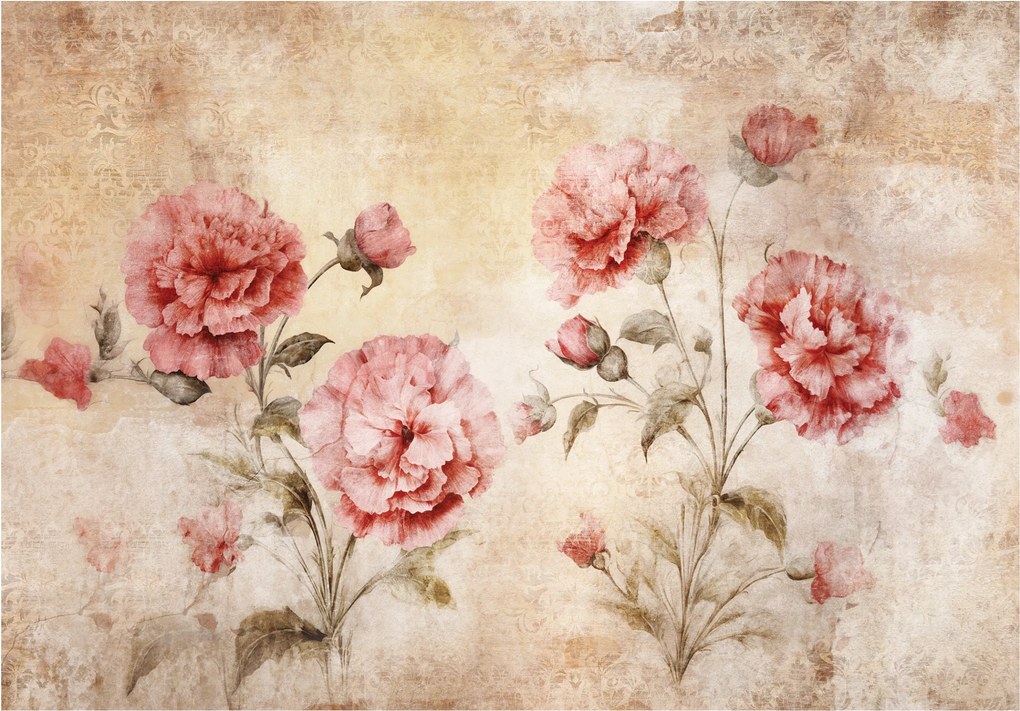 Flizelin fotótapéta Virágok Vintage Pasztell Rózsaszín 400x280 +ragasztó