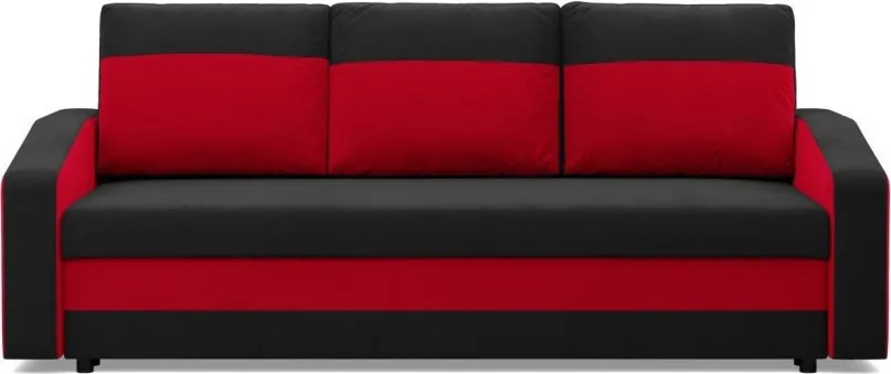 Hewlet kanapéágy, szövet anyag, hab töltet, fekete - piros