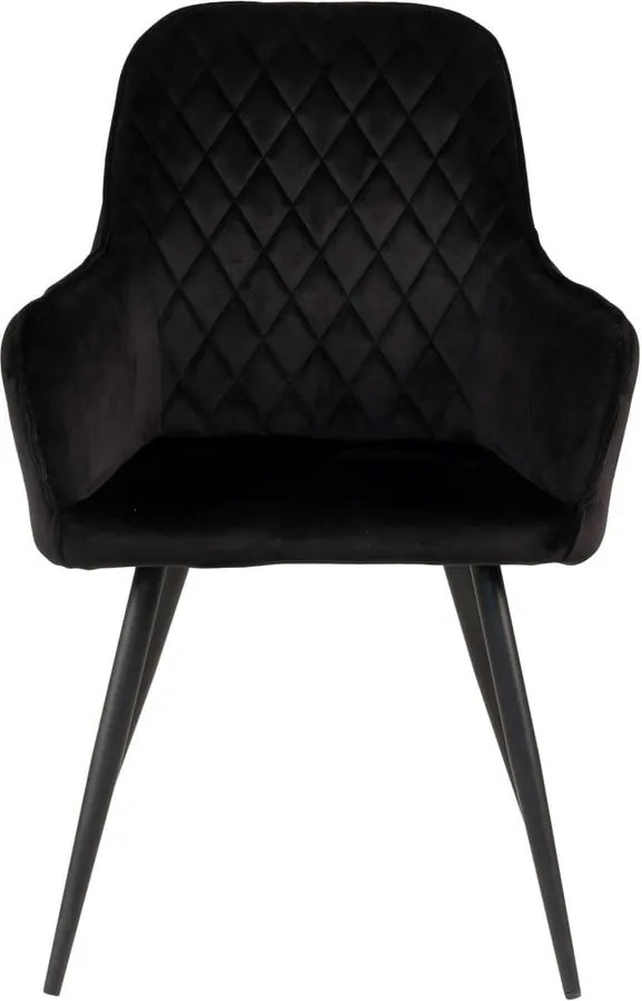 Fekete kárpitozott karfás étkezőfotel szett 2 db-os Harbo – House Nordic