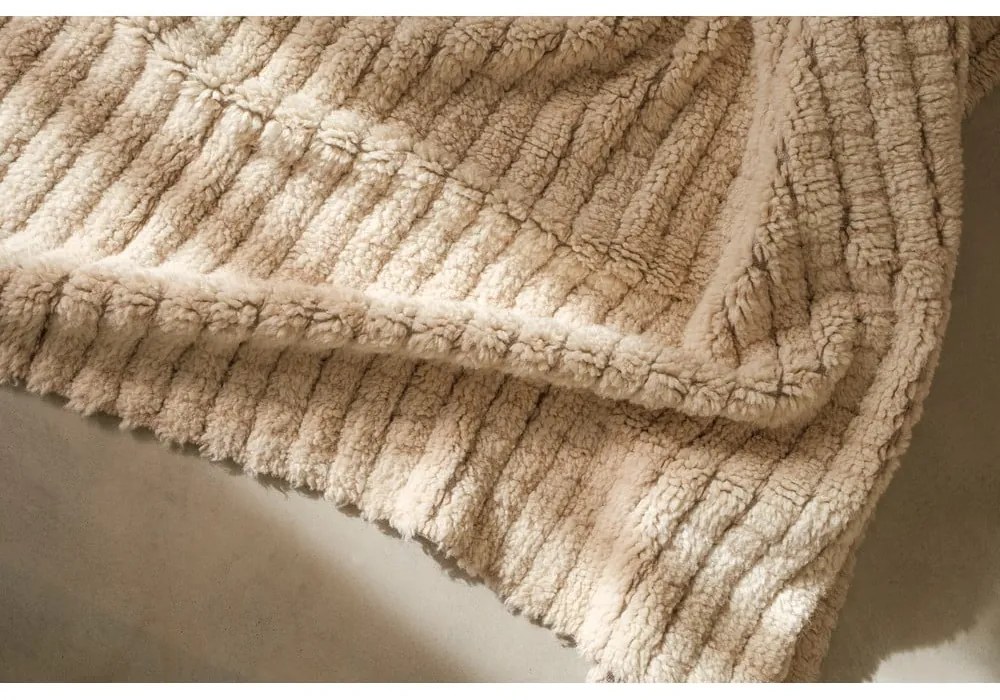 Bézs mosható-kézi szövésű gyapjú futószőnyeg 80x230 cm Unexpected Wool – Lorena Canals