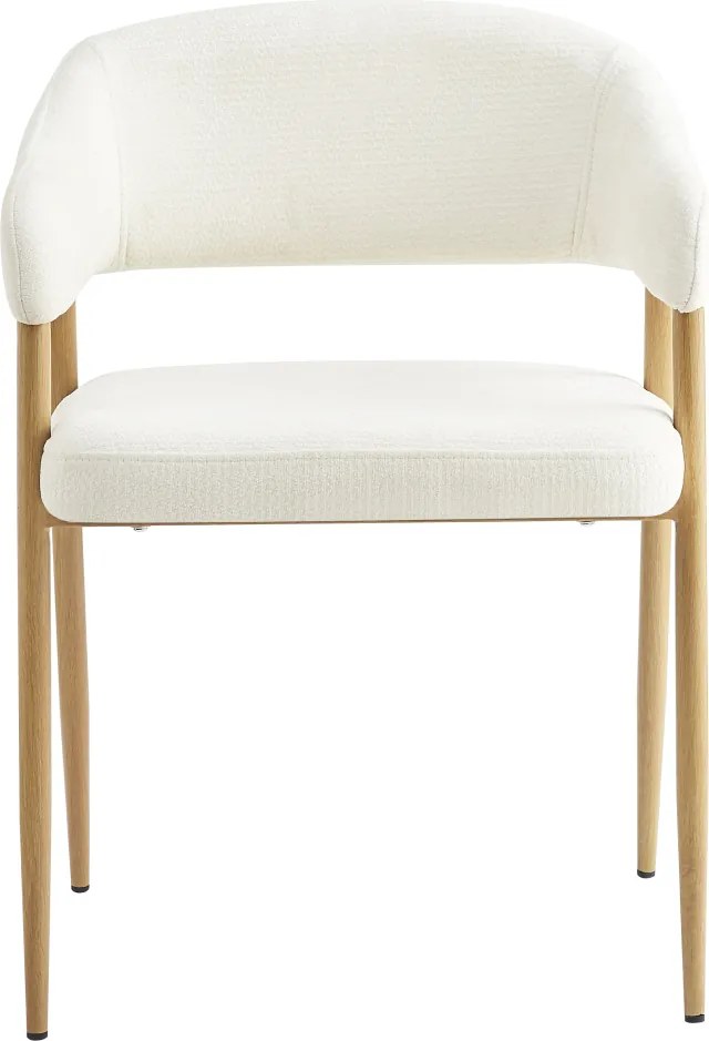 Dizájner étkezőszék, krémszínű/bükk, NIZAR TYP 1