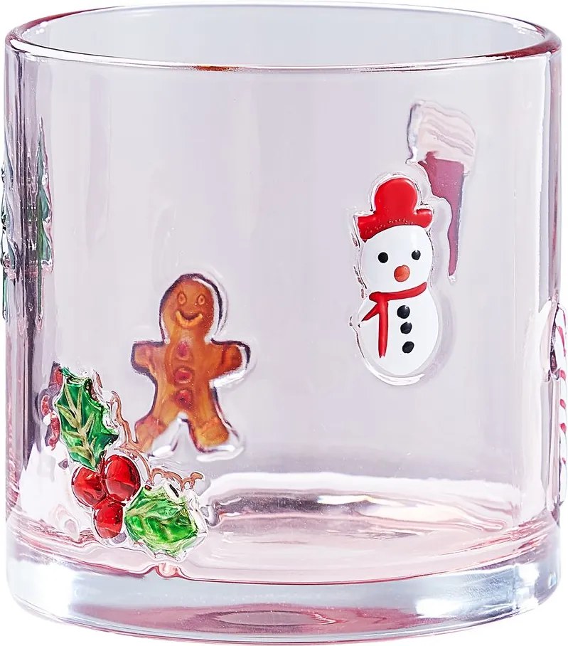 X-MAS üveg szélfogó 10 cm ,karácsony