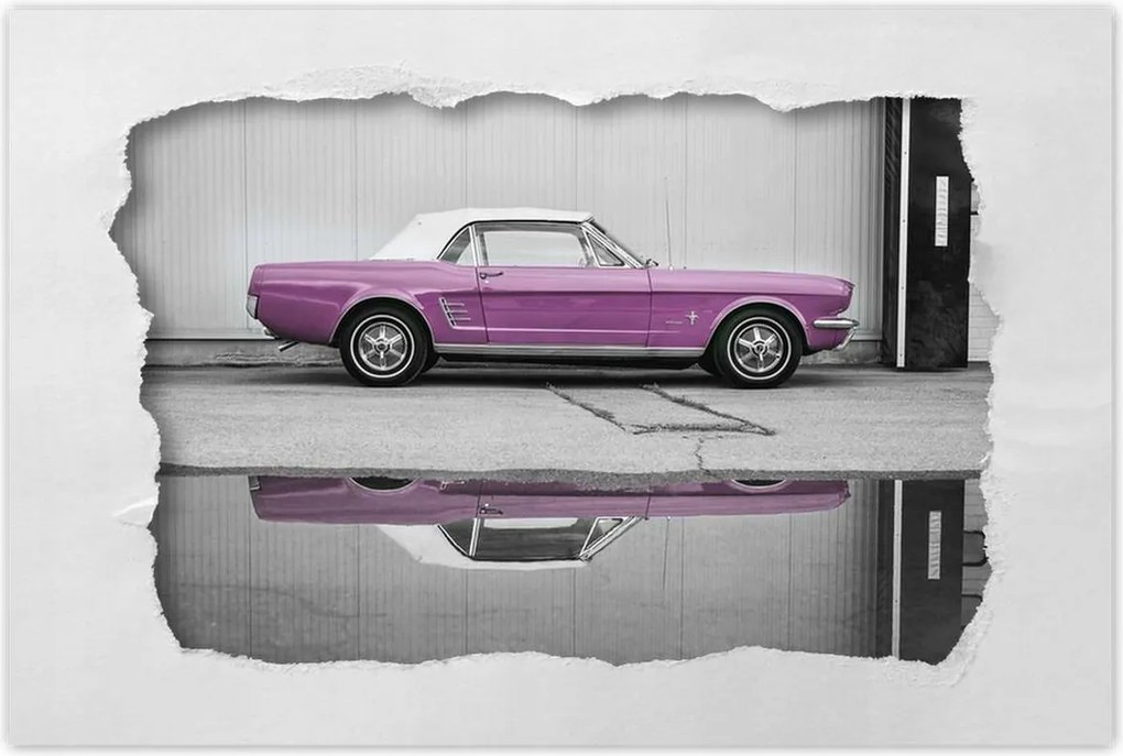 Poszter 60x40 Ford Mustang púderrózsaszín