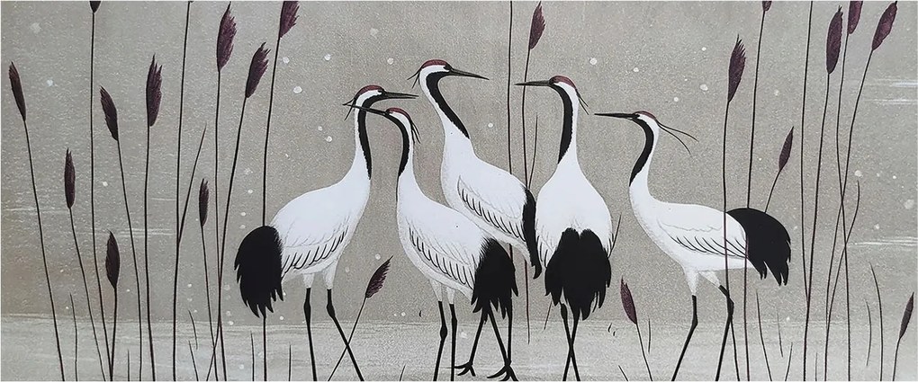 Fotótapéta Flizelina Nappali és Hálószoba Irodába Daru csorda 250x104 Ragasztó