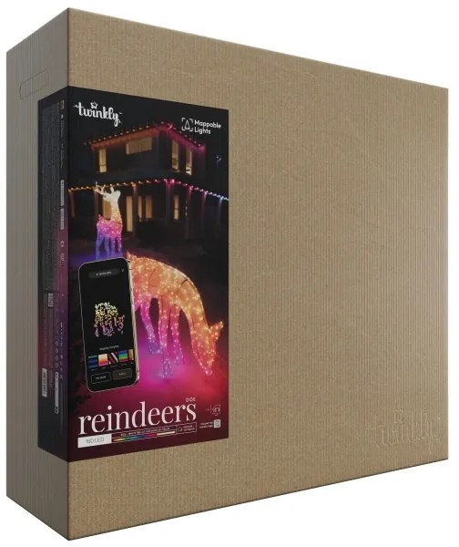 Twinkly TW3RD140SPP-TEU - LED RGBW Dimmelhető kültéri rénszarvas 160xLED IP44 Wi-Fi