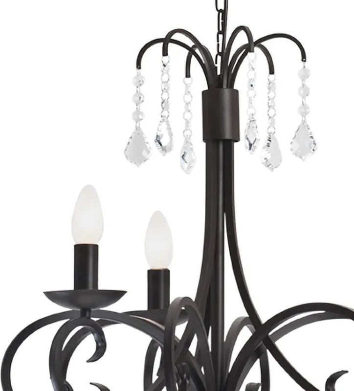ARGON 6272 DIADEMA Kristály Csillár Fekete E14 IP20