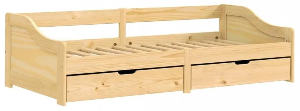 vidaXL IRUN tömör fenyőfa kanapéágy 2 fiókkal 90 x 200 cm