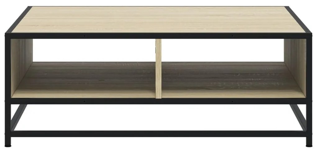 Sonoma tölgy szerelt fa és fém dohányzóasztal 80 x 80 x 30 cm