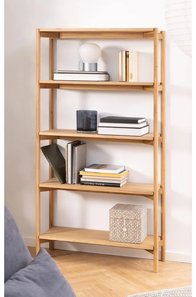 Braidwood könyvespolc tölgyfa dekorral, 86 x 160 cm - Actona