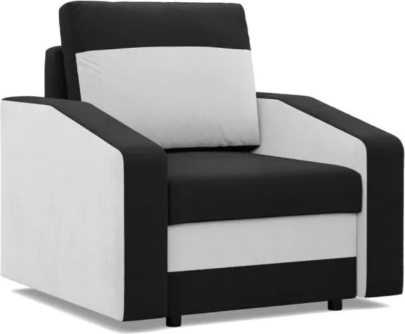 Hewlet fotel, szövet anyag, bonell töltet, fekete - fehér