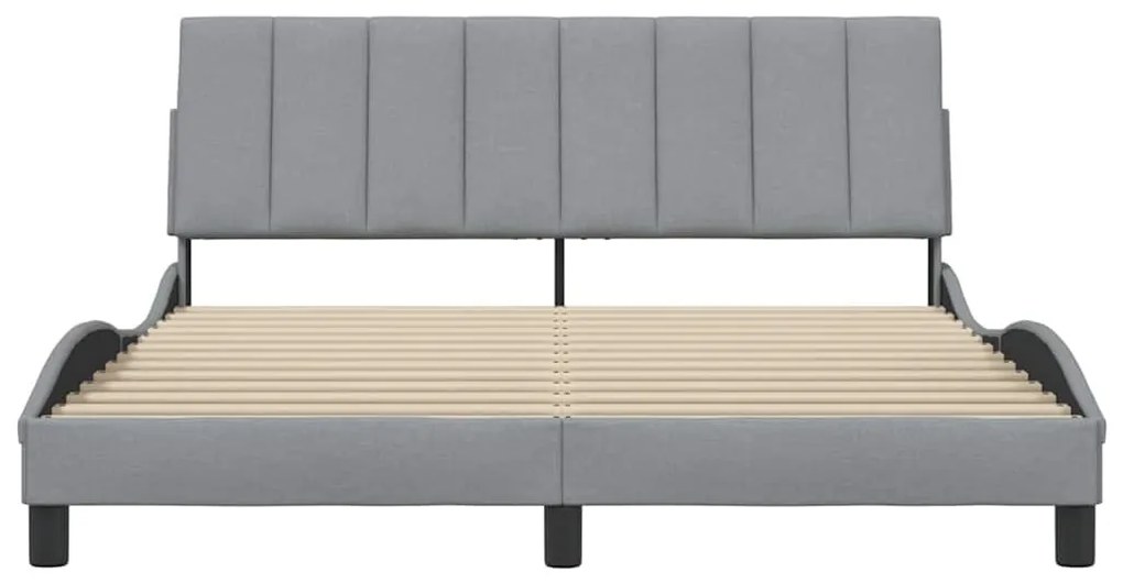 világosszürke szövet ágykeret matrac nélkül Hanko 160 x 200 cm