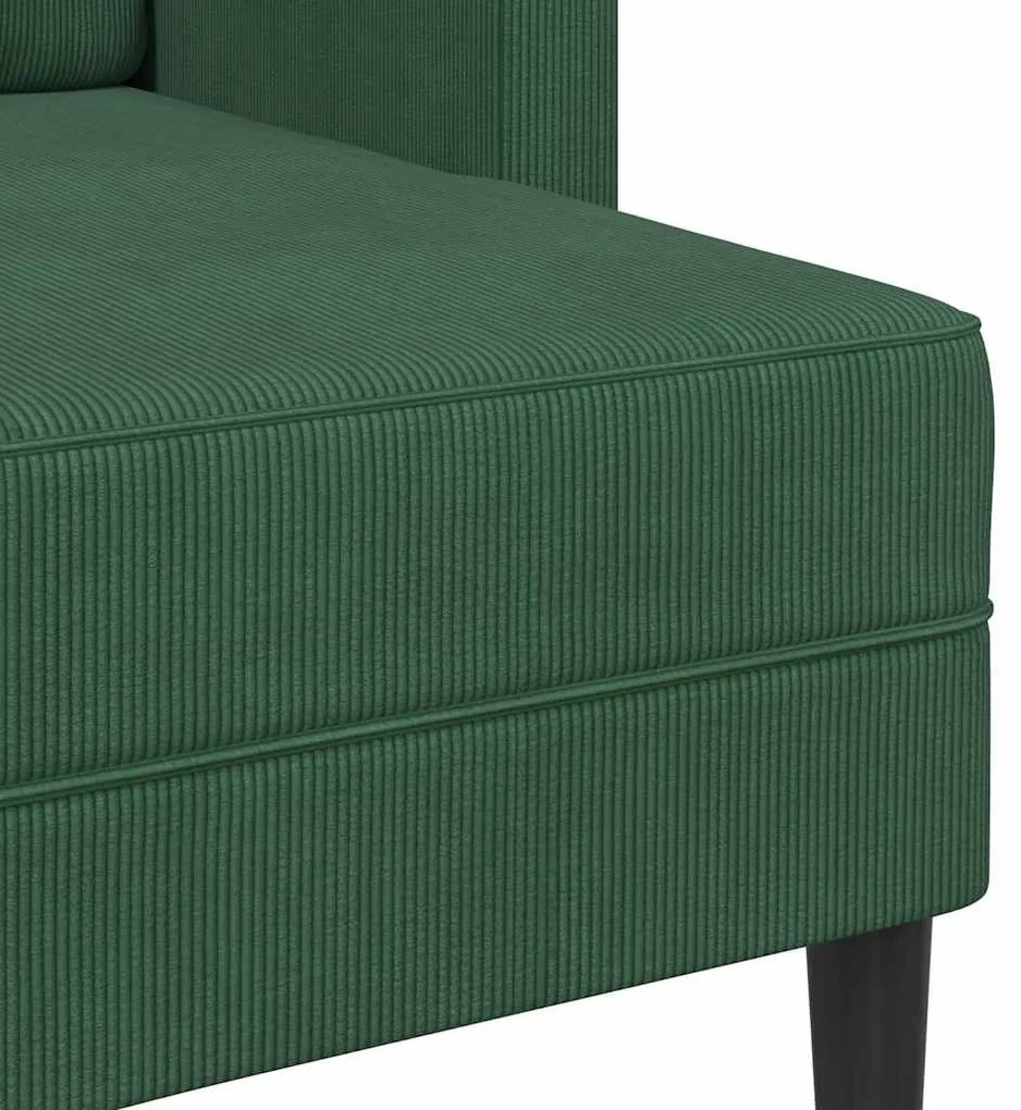 sötét zöld vászon 2 üléses kanapé L-alakú kanapéval 125 cm