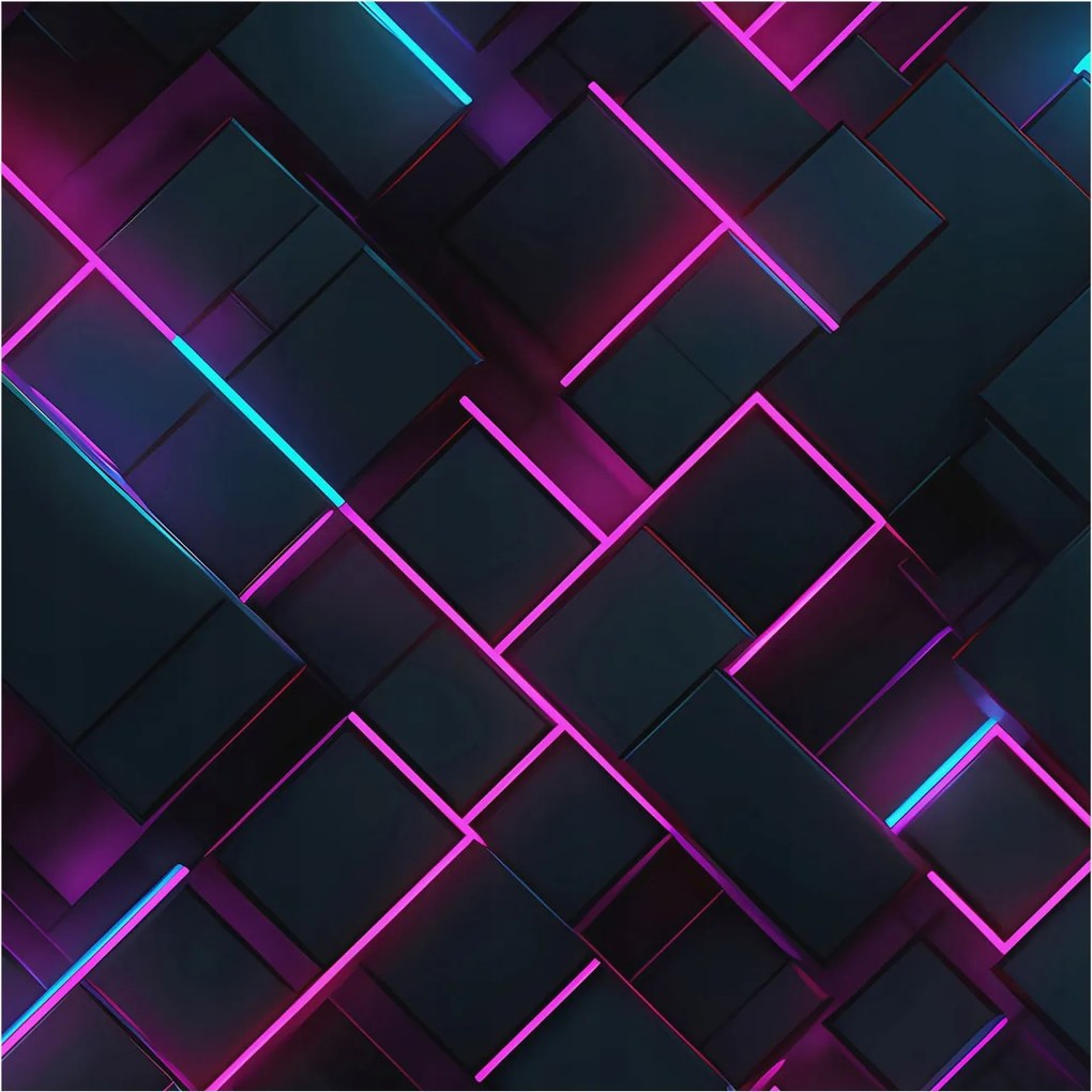 Fali tapéta Panoráma Neon geometria 250x250 Ragasztó