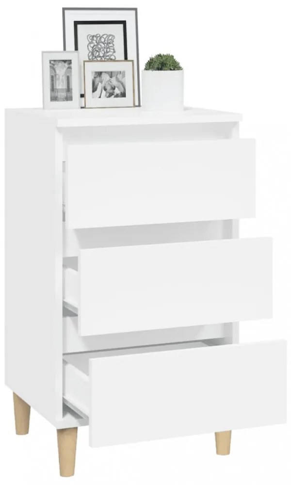 fehér szerelt fa éjjeliszekrény 40 x 35 x 70 cm