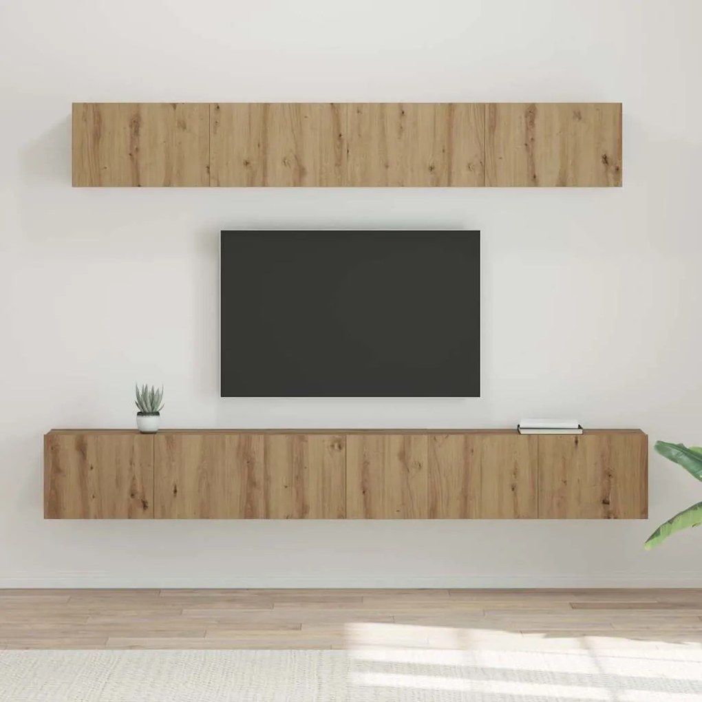 TV Szekrény Szett 5 pcs kézműves tölgy 80 x 30 x 30 cm Közepes