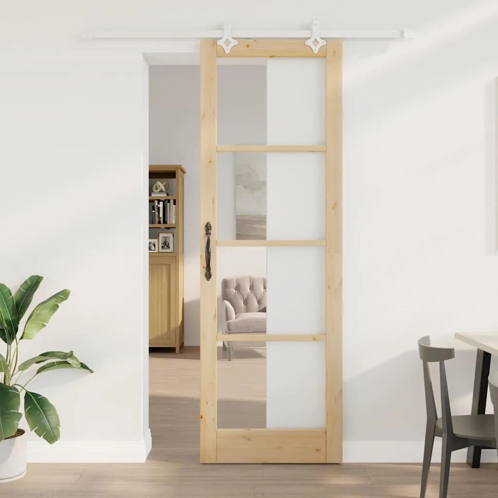 Csúszóajtó Barna 78 x 232 cm Fa és fém