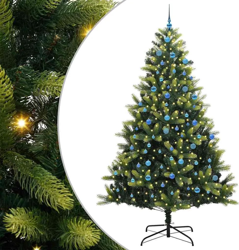 vidaXL Mesterséges Hajlított Karácsonyfa 300 LED-del Zöld 240 cm