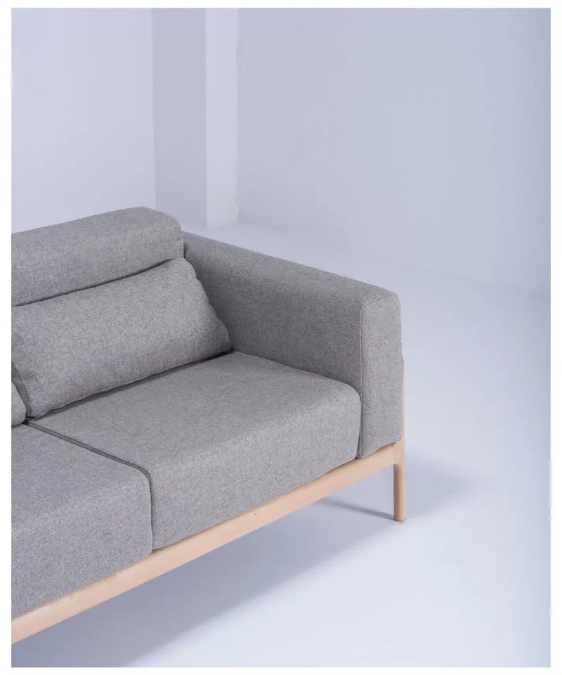 Fawn szürke kanapé tölgyfából, 180 cm - Gazzda