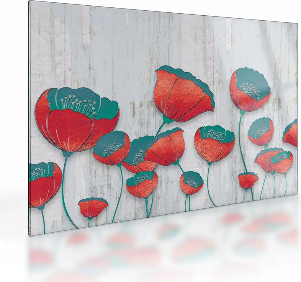 Kép - Pipacsok - kerozin (üvegen) (70x50 cm)