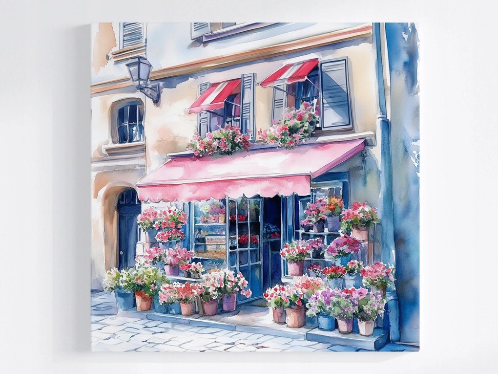 Canvas Vászonkép Bolt Virágüzlet Virágok Utca 40x40
