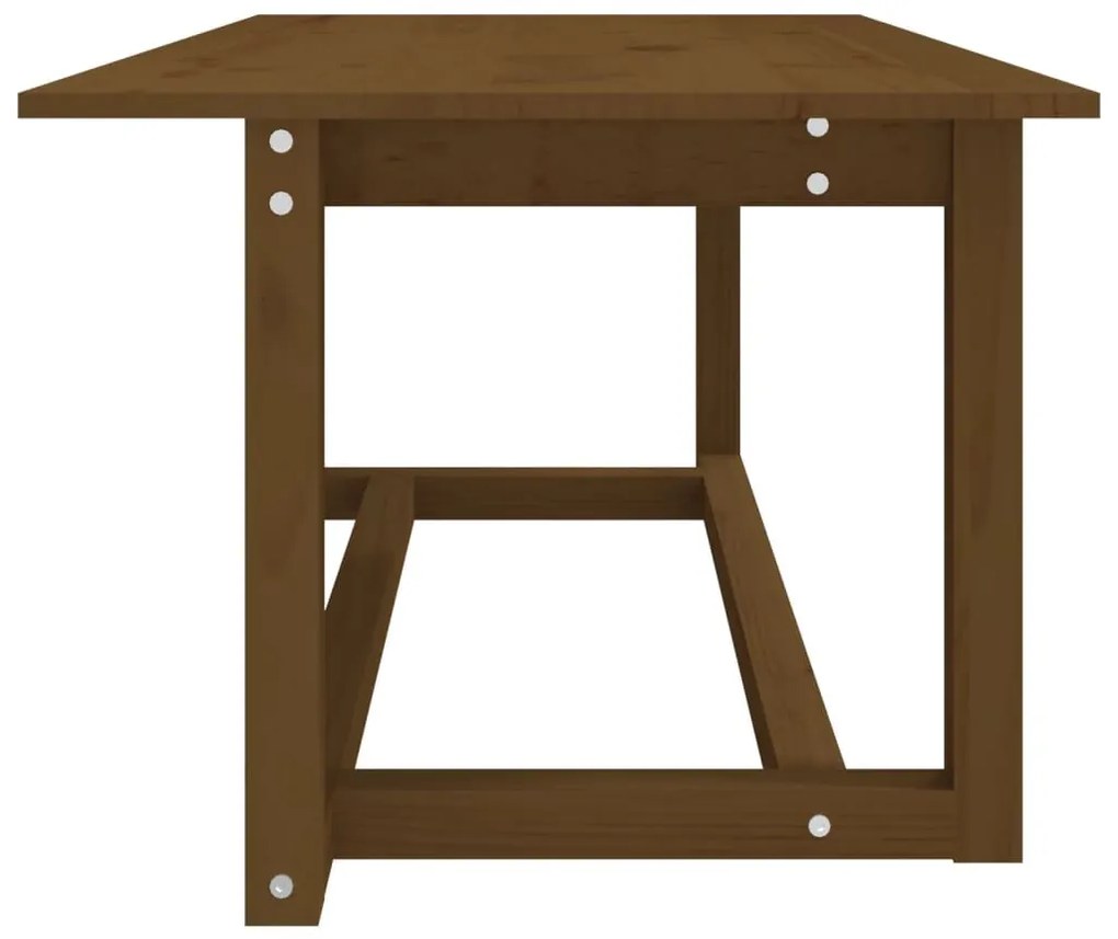 Mézbarna tömör fenyőfa dohányzóasztal 110 x 55 x 45 cm