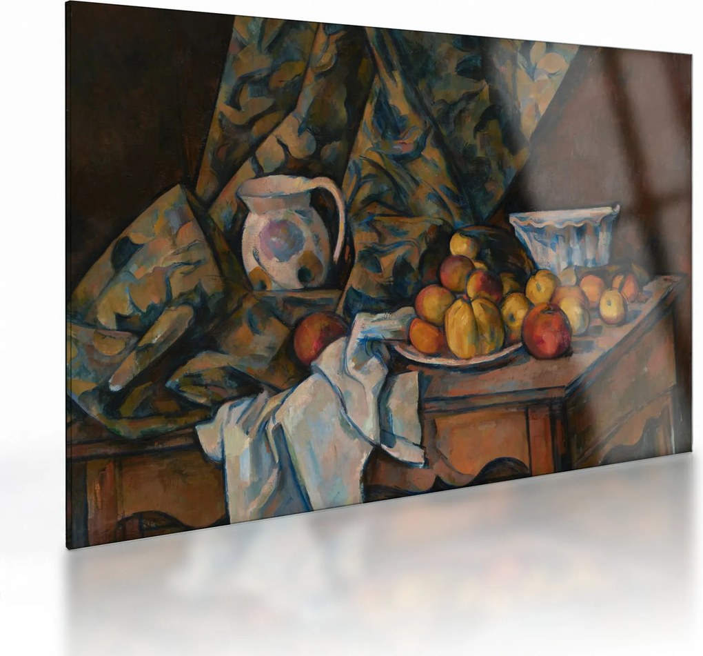 Üveg kép - Paul Cézanne, Still Life with Apples and Peaches, reprodukciók (70x50 cm)