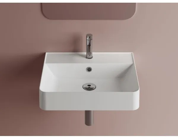 Sapho - Falra szerelhető mosdó 50x40 cm öntött márvány/fehér