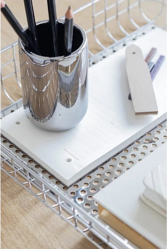 Ezüstszínű kerámia fogkefetartó pohár Lotus – Mette Ditmer Denmark