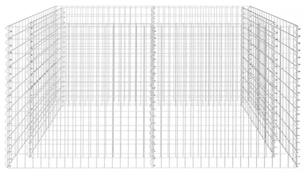 ezüstszínű acél gabion magaságyás 180 x 90 x 100 cm