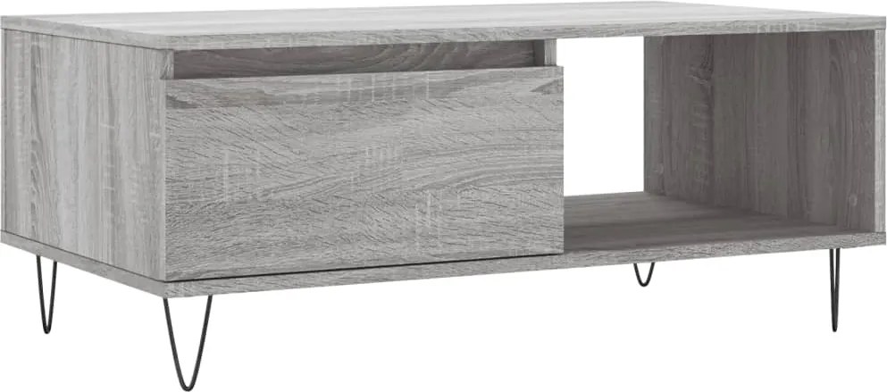 vidaXL szürke sonoma színű szerelt fa dohányzóasztal 90 x 50 x 36,5 cm
