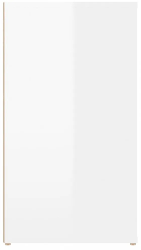 magasfényű fehér szerelt fa tálalószekrény 100 x 33 x 59,5 cm