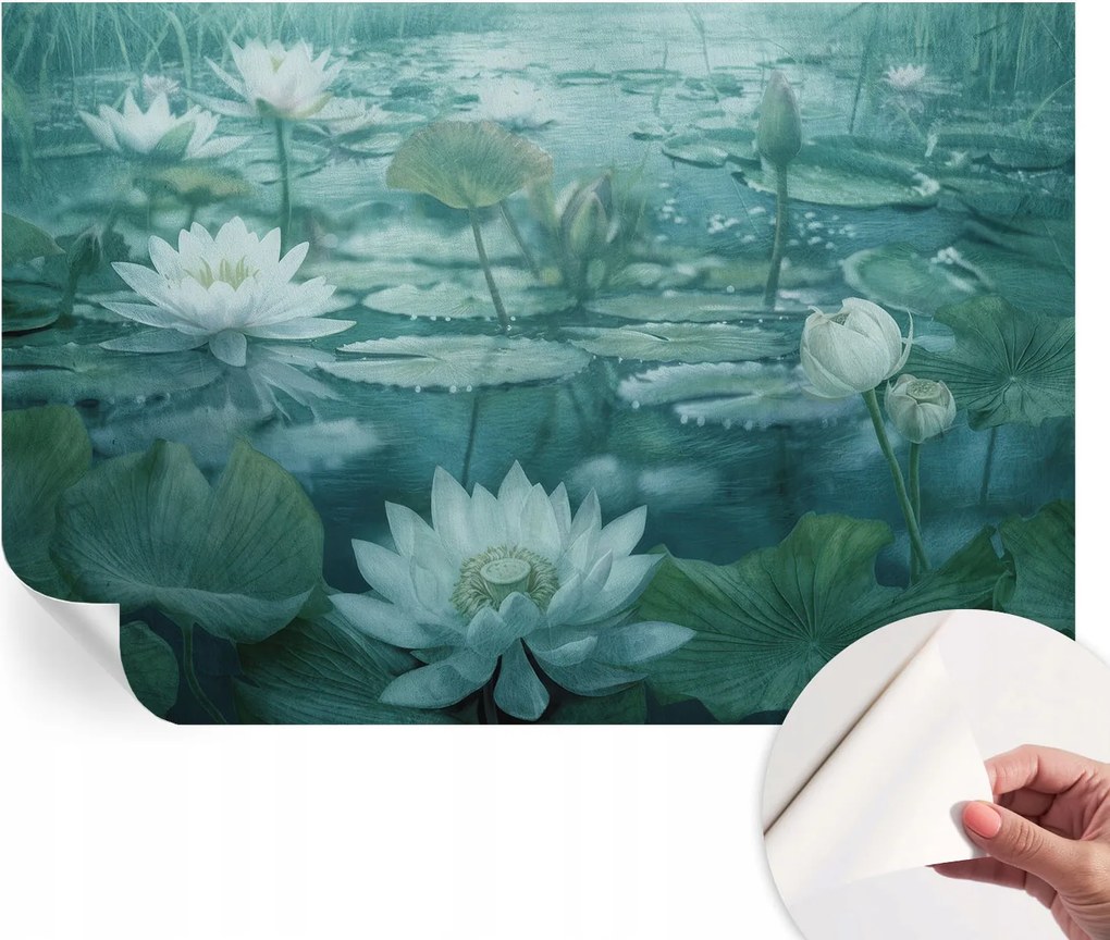 Dekoratív öntapadós fotótapéta Hálószobába Vízi virágok 104x70 cm